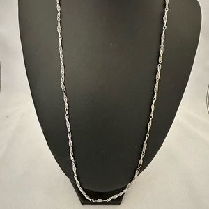 Vintage Vendome silver tone delicate fancy chain necklace